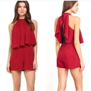 Lovers + Friends Nicki red jumpsuit medium
